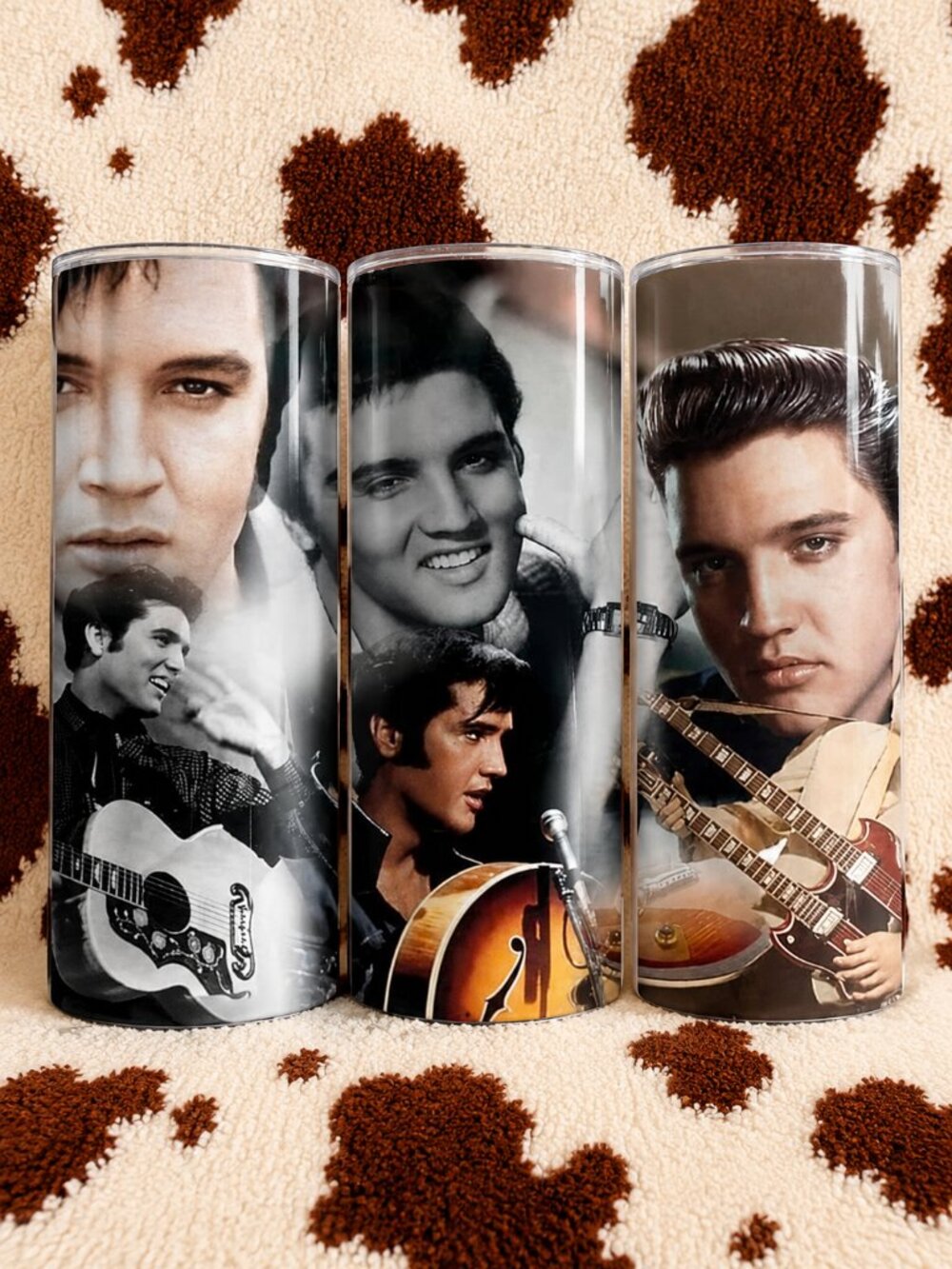 Elvis 20oz Skinny Tumbler Custom Insulated Drinkware with Straw
